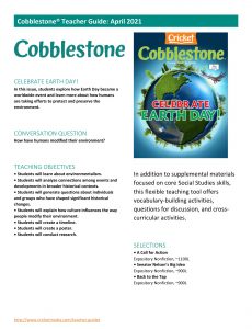 Cobblestone Teacher’s Guide – April 2021