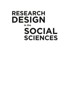 Research Design in the Social Sciences Declaration, Diagnos…