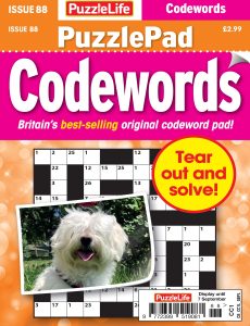 PuzzleLife PuzzlePad Codewords – Issue 88 – August 2023