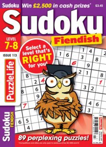 PuzzleLife Sudoku Fiendish 7-8 – Issue 113, 2025