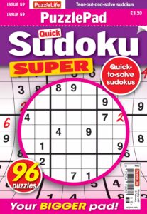 PuzzleLife PuzzlePad Sudoku Super – Issue 59, January 2026