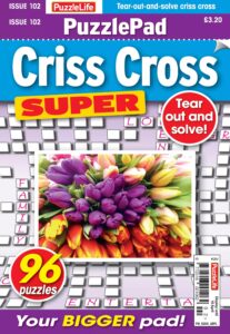 PuzzleLife PuzzlePad Criss Cross Super – Issue 102, March 2026