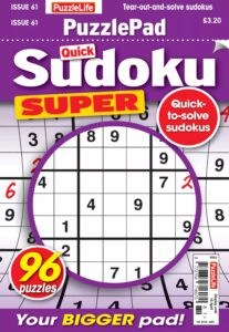 PuzzleLife PuzzlePad Sudoku Super – Issue 61, March 2026