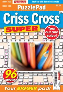 PuzzleLife PuzzlePad Criss Cross Super – Issue 103, April 2026