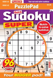PuzzleLife PuzzlePad Sudoku Super – Issue 62, April 2026